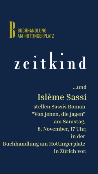 Islème Sassi in der Buchhandlung am Hottingerplatz - Samstag, 08.11., 17 Uhr