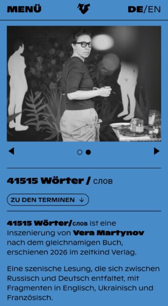 Vera Martynov im Grünen Salon, Volksbühne Berlin