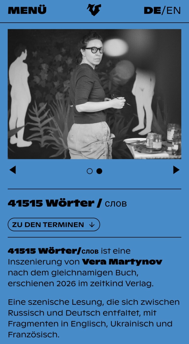 Vera Martynov im Grünen Salon, Volksbühne Berlin